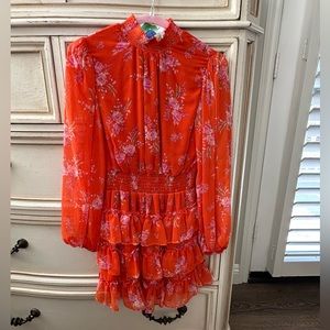 ❤️🌟Stunning multi-tiered floral mock neck dress🌟❤️